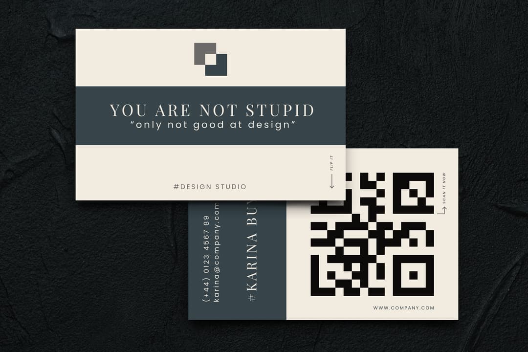 명함에 사용된 QR 코드 예시 - QR code on a business card example